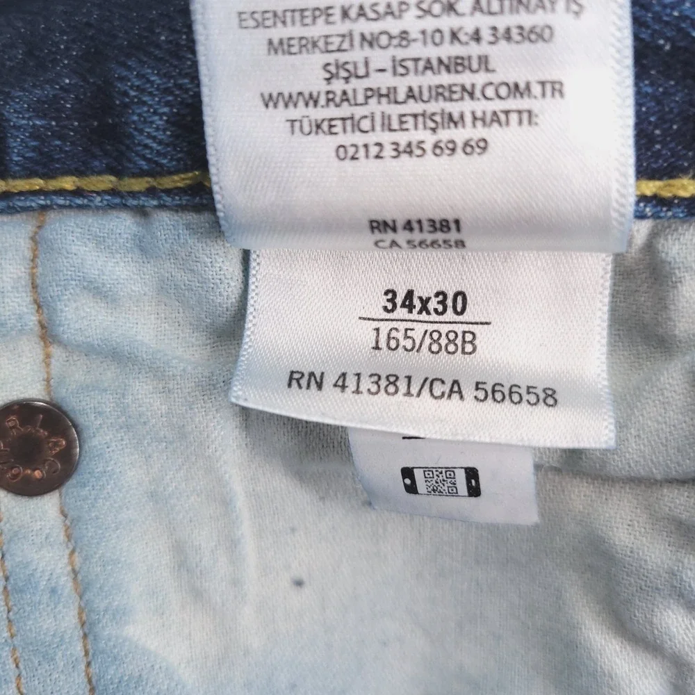 POLO Ralph Lauren Jeans Mens Size 34x30 Varick Slim Straight Medium Wash Denim